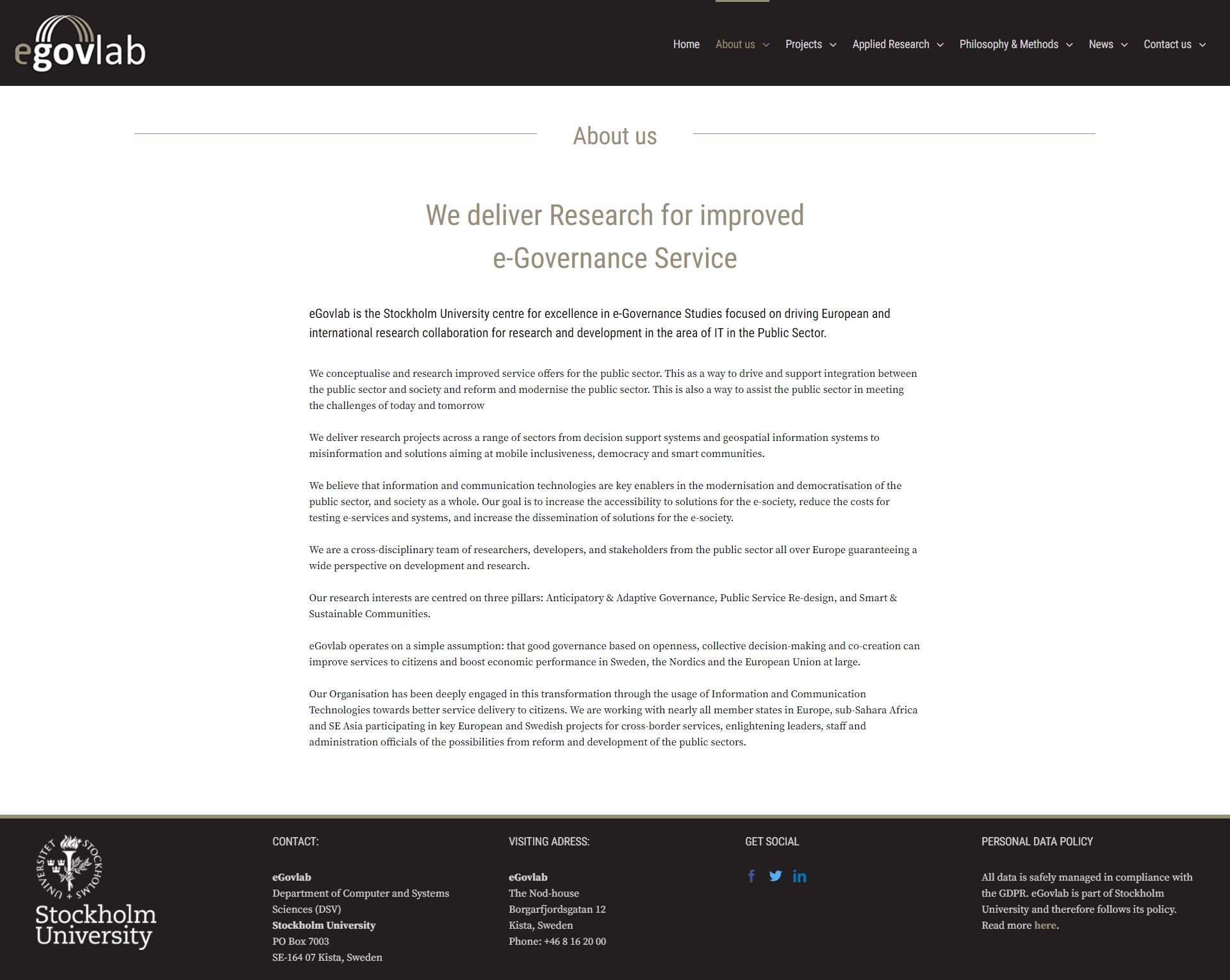 Sthlms univ/eGovlab– ’We deliver research for improved e-governance service’ – egovlab_eu